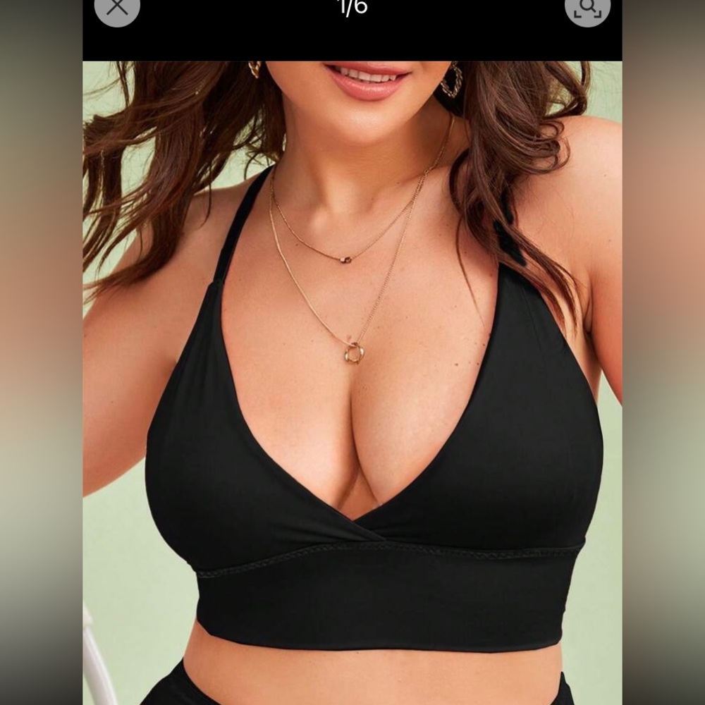NWOT Black Bralette with Adjustable Straps Size 0XL